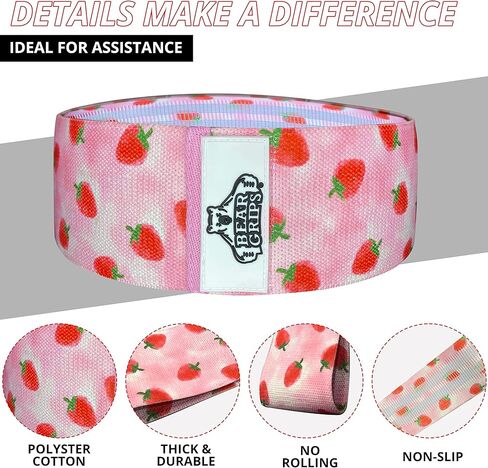 أربطة مقاومة لقبضات الدب للتمرين - أربطة تمرين لمعدات الصالة الرياضية المنزلية - أربطة مرنة لتمارين عضلات الأرداف لممارسة كتل اليوجا والبيلاتس والورك والساقين والفخذ in Kuwait