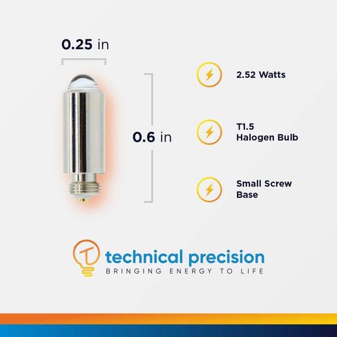 3.5V Halogen Replacement Lamp for Welch Allyn Bulb 03100, WA 03100, 03100-U by Technical Precision - Compatible Welch Allyn Light Bulb - Clear - 1 Pack in Kuwait