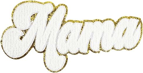 رقعات حديدية على ماما مخيطة على رقعة حروف أبجدية، رقعات ماما بيضاء للنساء، مستلزمات منزلية (ماما، أبيض) in Kuwait