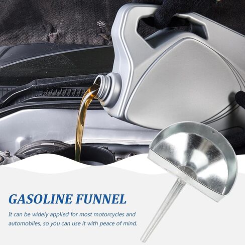 FAVOMOTO Car Fuel Funnel Metal Sieve Strainer Stainless Steel Funnel Spout Funnel with Filter Wide Mouth Fuel Funnels Long Spout Extension for Water, Fuel, Transmission, Oil Change in Saudi Arabia