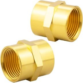 (3-Pack) Besosay Brass Pipe Fitting, 3/4 Inch NPT Male x 1/2 Inch NPT Male Reducing Hex Nipple, Reducer Adapter