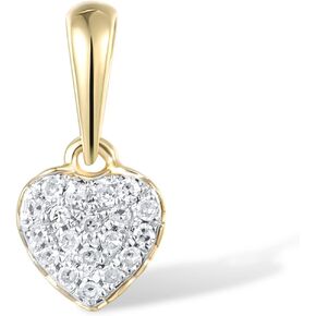 Santuzza 10K Solid Gold Genuine Diamond Simple Dainty Pendant Without Chain for Women