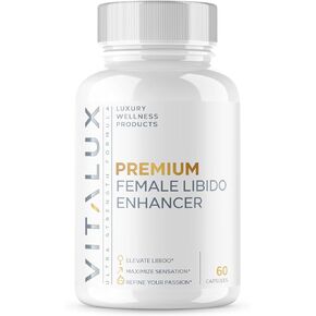 VITALUX || #1 New Premium Female Libido Booster Supplement || Enhance Desire, Boost Mood & Balance Hormones | Ultra Dosed Formula w/ 14 Powerful Ingredients | 3rd Party Tested + USA Made - 60 Caps