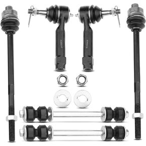 A-Premium Set of 6, Front Sway Bar Link, Inner Outer Tie Rod End, Compatible with Chevrolet & GMC & Cadillac - 1999-2007 - Silverado, Tahoe, Suburban, Sierra, Yukon (XL 1500), Escalade