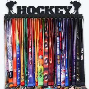 Goutoports Hockey Medal Hanger Display Holder Rack Frame for Sport Race - Sturdy Black Steel Metal Over 60 Medals Easy to Install