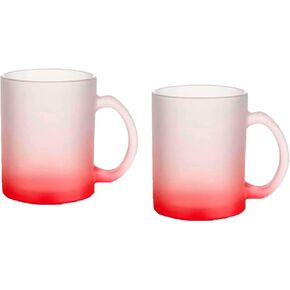 2 قطع 11oz الملونة أسفل التدرج اللون متجمد الزجاج القدح الأحمر 9 سنتيمتر x 8 سنتيمتر التسامي فارغة نقل الحرارة الطباعة صبغ in Kuwait