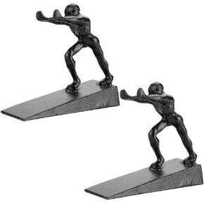 Sumnacon 2 Pcs Cast Iron Cute Cat Door Stops - Heavy Duty Rustic Door Stoppers Avoid Drilling Holes, Vintage Metal Door Wedges on All Floor Surfaces for Home Office Commercial Industrial