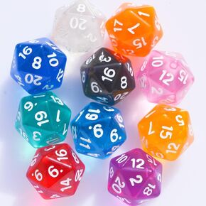 10 قطعة D20 مجموعة نرد متعدد السطوح 22 مللي متر لألعاب الطاولة DND RPG MTG (النرد لون اللؤلؤ)