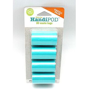 Magnet & Steel HandiPOD Dog Poop Bag and Hand Sanitizer Dispenser (Turquoise Refill Pack)