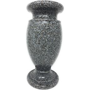 OPTIMUM Memorial Cemetery Flower Vase - Plastic (North American Pink Granite) with Metal Ground Spike, Grave Marker, Decorations for Gravesite, Headstone Flowers Holder, Garden Lawn & Yard