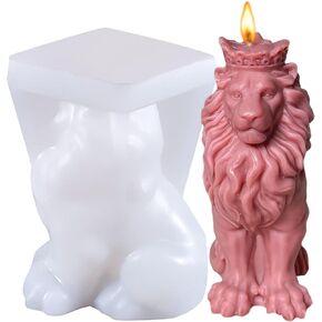 Silicone Candle Mold, Lion Handmade Resin Mold, Plaster Soy Aroma Wax Soap Mold, Lion Desk Decor Silicone Mold, 3D Resin Epoxy Casting Mold for Candle Making, Soaps Making (LION)