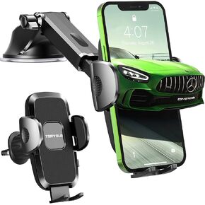 Cell Phone Holder for Car[Ultra-Stable] Universal Hands-Free Car Phone Holder Mount for Dashboard Windshield Air Vent Car Mount for iPhone Samsung All Phones & Cars