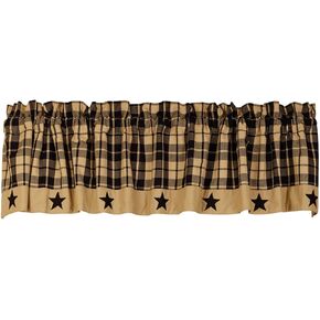 Black Farmhouse Star Valance