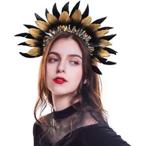 Fstrend Women Feather Headbands Fasinators Headpiece Fathers Canival Headdress Prom Hair Accessory Canival Headdress