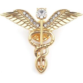 Medical Caduceus Stethoscope Brooch Pin for Doctor Nurse Graduation Jewelry Gift