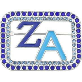 Greek Sorority Brooch Pin for Women Girls Zetaa Amicaea Gift 1948 ZA Brooch Pin Rhinestone Sorority Gift for Soror