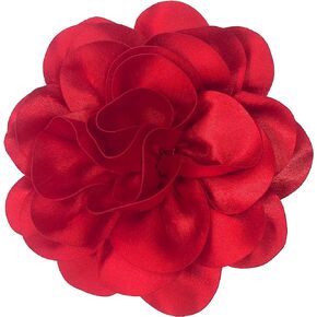 Dainty Satin Fabric Rose Flower Brooches 7.5in Large amellia Flower Brooches Lapel Pins Wedding Party Dance Dress Clothes Accessories Valentine's Day Gifts for Women