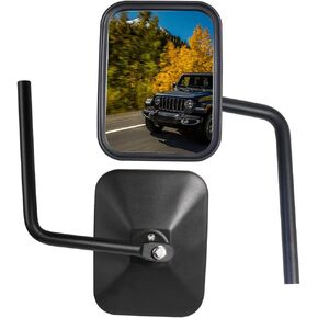 BESTAOO Aluminum Doors Off Mirrors for 2007-2024 Jeep Wrangler JK JL & 2020-2024 Gladiator JT, Anti-shake and Wider View Side Mirrors for Safe Doors Off Driving - 1Pair