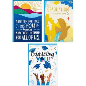 Hallmark Graduation Cards Assortment, Better Future (Pack of 3 Cards with Envelopes)