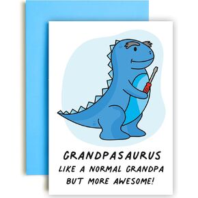 Huxters Dinosaur Birthday Card for Auntie Auntiesaurus – A5 Happy Birthday Card Auntie with Unique Illustration and Cute Auntie – 350GSM Paper – Aunt Card (Auntiesaurus)