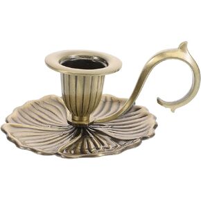 Luxshiny Retro Taper Candle Holder, Vintage Candlestick Holders with Handle tealight Candle Rack Candle Pillar Stand Home Decor (As Shown)