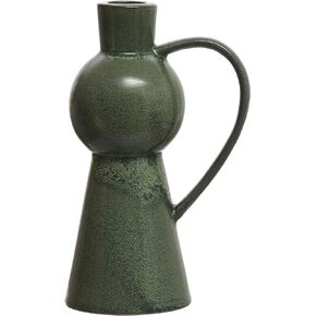 Bloomingville Stoneware Handle, Reactive Glaze, Green (Each One Will Vary) Taper Holder