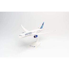 Herpa Snap-fit Airplane Model United Airlines Boeing 787-9 Dreamliner on Scale of 1 : 200, Plastic Miniature with pedastal, Model Building, Collectors Edition