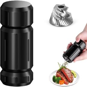 Professional Salt Grinder Mill or Pepper Grinder,Heavy Duty High Output Aluminum Pepper Salt Refillable,Pepper Spice Grinder with Ceramic Burrs and 12 Adjustable Coarseness Settings