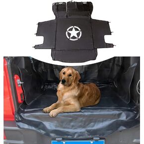 Dog Cargo Liner for Jeep, Pet Cargo Trunk Liner Mat Cover for 2007-2024 Jeep Wrangler JK JL Unlimited 4 Door, Waterproof Oxford, Star