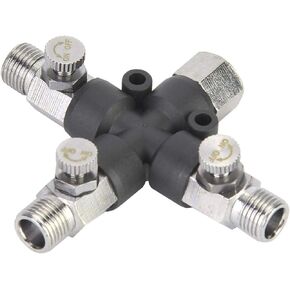 Airbrush Air Splitter, Airbrush Fitting, 1/8 Airbrush Fitting Air Hose Splitter Network Card for Power Tools