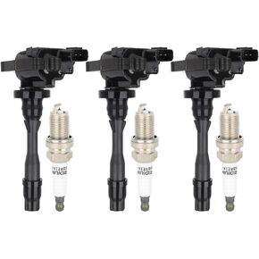 ECCPP UF525 3 ignition coils with 3 iridium Spark Plugs for Mitsubishi Montero Galant 2003 2004 2005 2006 3.8L V6 UF525
