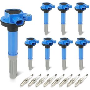 Set of 8 Ignition Coil Pack with 8 Spark Plugs Compatible with 2011 2012 2013 2014 2015 2016 Ford F-150 5L, Mustang 2011-2015 5.0L Replace DG542 UF622