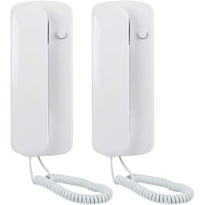 2 Pcs Wired Intercom Phone AC DC Two Way Intercom Doorphone Home Room Intercome Phone Indoor Telephone Audio Non-Visual Interphone for Villa Home Office