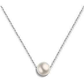 Stainless Steel Chain Faux Pearl Classical Simple Collar Necklace