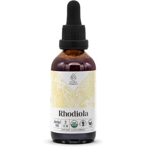 Rhodiola USDA Organic | Alcohol-Free Extract, Organic Herbal Drops, Supplement | Tincture Made from 100% Certified Organic Rhodiola (Rhodiola Rosea) Dried Root 4 oz