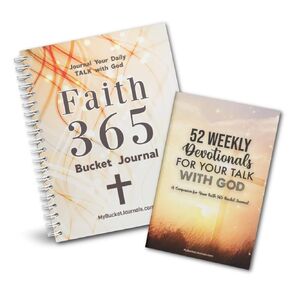 Bucket Journal Faith 365 Daily Prayer and Reflection Journal + Inspirational 52-Week Devotional Journal by My Christian Journaling Book, Perfect Christian Gift for Women