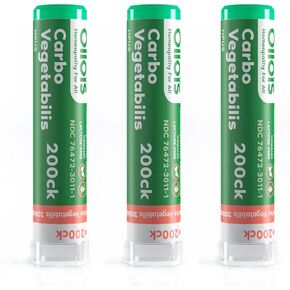 OLLOIS Carbo Vegetabilis 200 قطعة عضوي، خالي من اللاكتوز، طب المثلية موافق للشريعة اليهودية، 80 حبة (عبوة من 3) in Kuwait