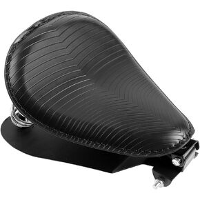 Leather Motorcycle Solo Seat with Seat Base, 3" Spring Mounting Bracket Kit Compatible with Harley Davidson Harley Sportster XL 883 1200 XL883N XL1200NS