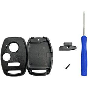 Replacement Keyless Entry Remote Case Cover fits Honda Accord/Civic/CR-V/Fit/Odyssey/Pilot/Ridgeline/CR-Z Key Fob Shell (Black)