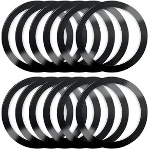12 Pack Universal Metal Rings Compatible with MagSafe Magnetic Wireless Charger, Ultra Thin Rings Sticker Compatible with iPhone 13 12 Pro Mini Max Galaxy S21 Car Charger (NO Magnet), Black