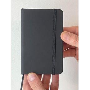 Hardcover Black Notebook Journal 150 Ruled White Pages Premium Small Size 5.5 x 3.5 Inch Writing Journaling Note Taking for School Office