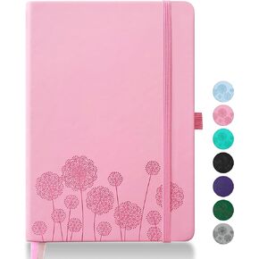 Notebook Journal for Women Men,256 Pages A5 Hardcover Leather Journaling Notebooks for Work,lined journal/notebook with 100Gsm Paper,Pen Holder and inner pocket 5.8"×8.4"(White)