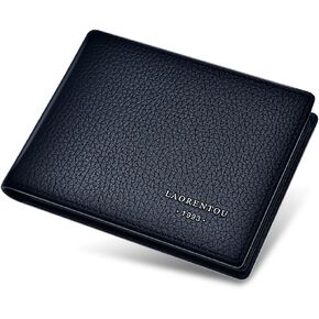 LAORENTOU Genuine Leather Wallets for Men, Gift Box Packing Men's Slim Wallets Credit Card Holders Casual Men Purses Gift for Father Day Gift for Mens Birthday
