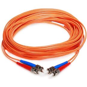 Monoprice Fiber Optic Cable - 1 Meter - Orange | ST to ST, OM1, 62.5/125 Type, Multi Mode, Duplex