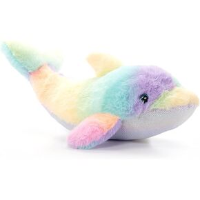 The Petting Zoo Dolphin Stuffed Animal Plushie, Ombrez Animals, Rainbow Dolphin Plush Toy 14 inches