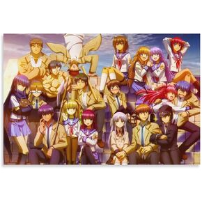 لوحات قماشية مطبوعة على القماش Angel Beats Anime لوحات جدارية لديكور غرفة الهبي ملصق فني من القماش وصورة فنية جدارية مطبوعة ملصقات ديكور لغرفة النوم العائلية الحديثة 16 × 24 بوصة (40 × 60 سم) in Saudi Arabia