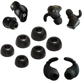 Earbuds Tips for Beats Studio Buds Memory Foam Tips for Beats Earbuds Replacement Earhook for Beats Studio Buds Ear Tips fit in Charging Case, Black