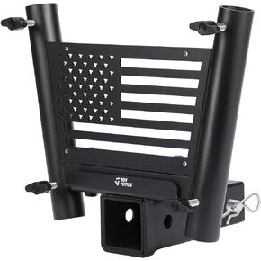 JOYTUTUS Hitch Mount Flag Pole Holder for Standard 2 Inch Receivers, Fits Truck SUV RV Trailer Pickup Camper, Dual Flag Pole Mount with Hitch Receiver