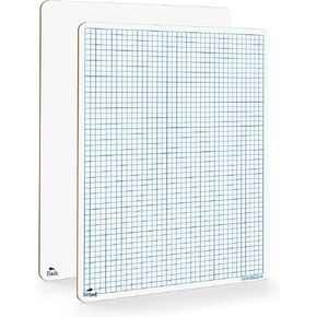 SCRIBBLEDO Dry Erase Graph Whiteboard 9" x 12" Double Sided Dry Erase Board with Grid for Home, School, Classroom, Kids and Students Portable Grid Board for Graphing and Geometry