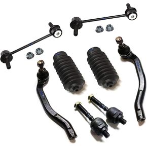 PartsW - 8 Pc Suspension Kit Gear Bellows, Rear Sway Bar End Links, Inner & Outer Tie Rod Ends Fits Honda Prelude 1997-2001 Base Models Only
